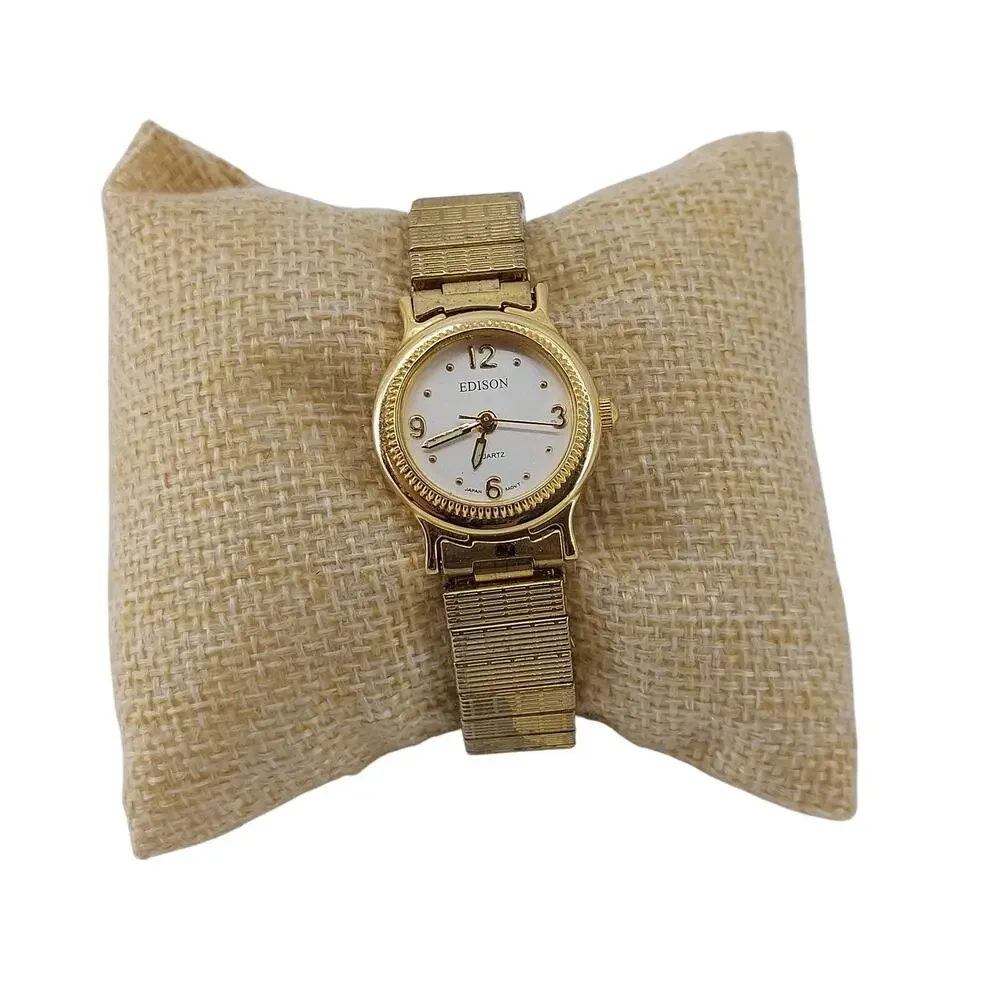 Edison Watch Gold Tone Bracelet Watch Wristwatch Japan Movt